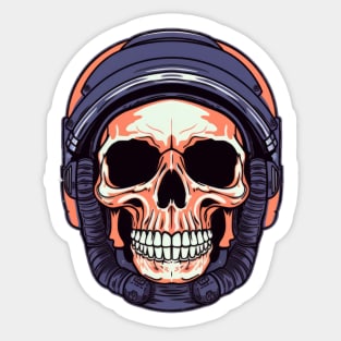Skull with Helmet Sticker